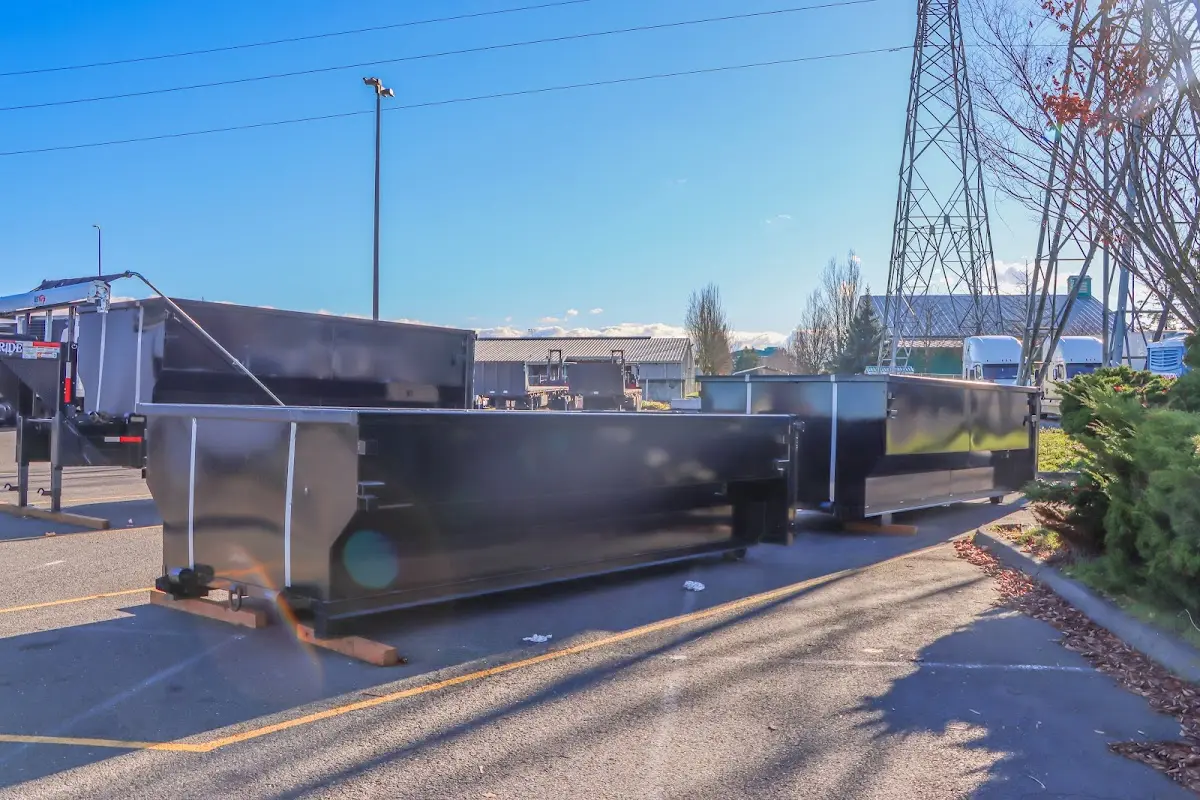 Roll-off dumpster ready for waste disposal at job site for Roofing Dumpster Rental in Rincon Valley